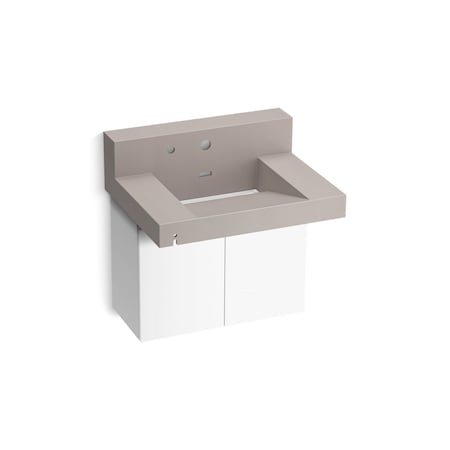 Kohler Constellation 30In Wall-Mount Lavatory System With Backsplash In Neutral Concrete 81024-BPW-KCN